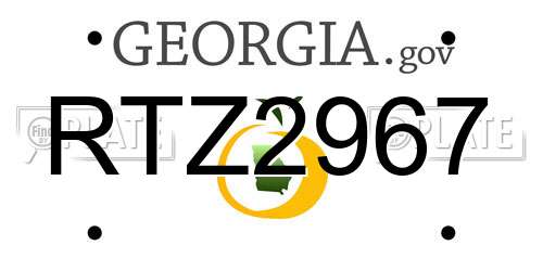RTZ2967 Georgia License Plate