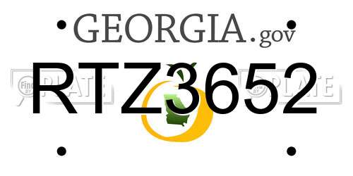 RTZ3652 Georgia License Plate