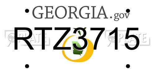 RTZ3715 Georgia License Plate
