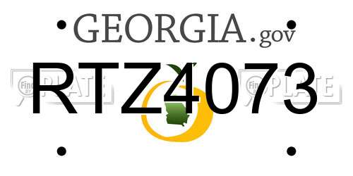 RTZ4073 Georgia License Plate