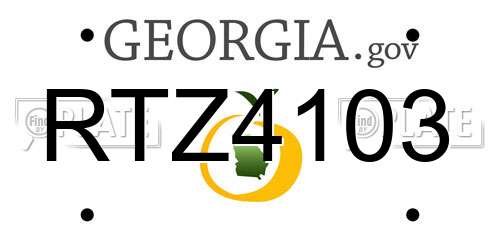 RTZ4103 Georgia License Plate
