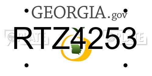 RTZ4253 Georgia License Plate