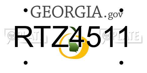 RTZ4511 Georgia License Plate