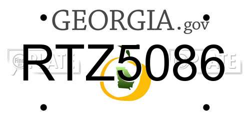 RTZ5086 Georgia License Plate