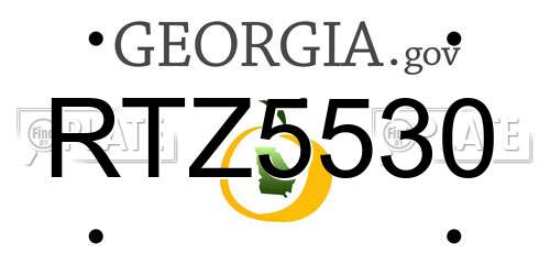 RTZ5530 Georgia License Plate