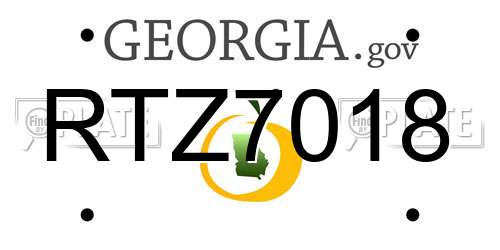 RTZ7018 Georgia License Plate