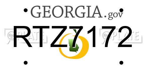 RTZ7172 Georgia License Plate