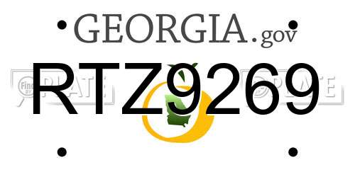 RTZ9269 Georgia License Plate