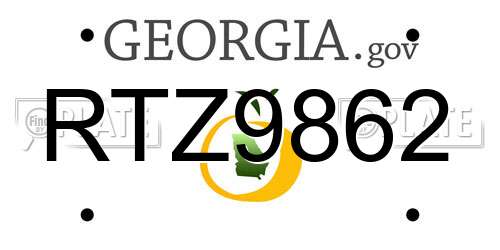 RTZ9862 Georgia License Plate