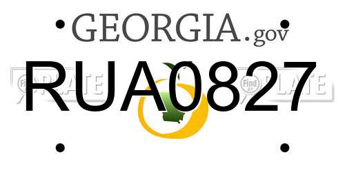 RUA0827 Georgia License Plate