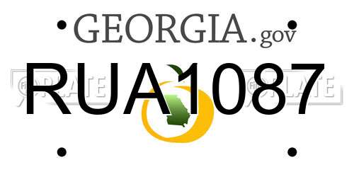 RUA1087 Georgia License Plate