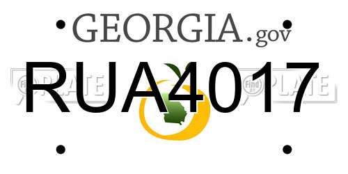 RUA4017 Georgia License Plate