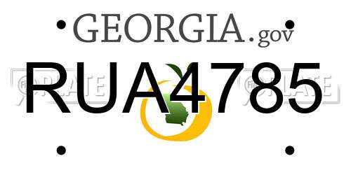 RUA4785 Georgia License Plate