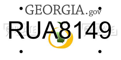 RUA8149 Georgia License Plate