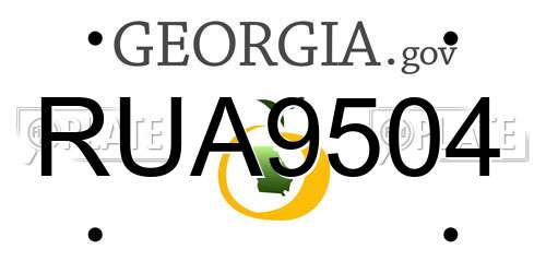 RUA9504 Georgia License Plate