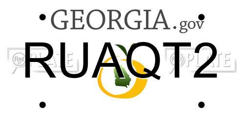 RUAQT2 Georgia License Plate
