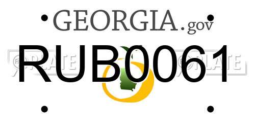 RUB0061 Georgia License Plate