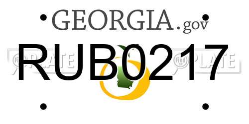 RUB0217 Georgia License Plate