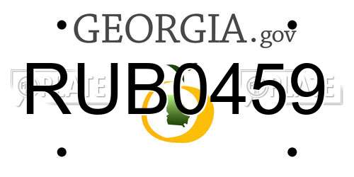 RUB0459 Georgia License Plate
