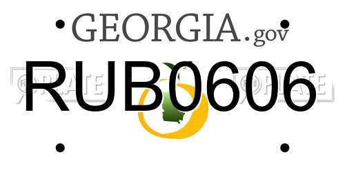 RUB0606 Georgia License Plate