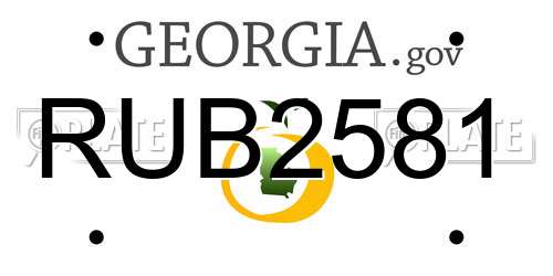 RUB2581 Georgia License Plate