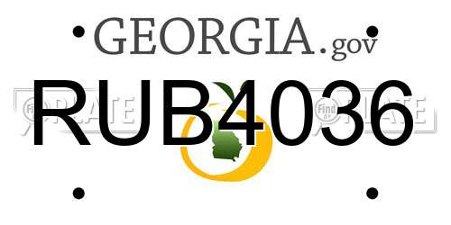 RUB4036 Georgia License Plate