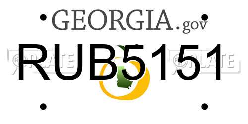 RUB5151 Georgia License Plate