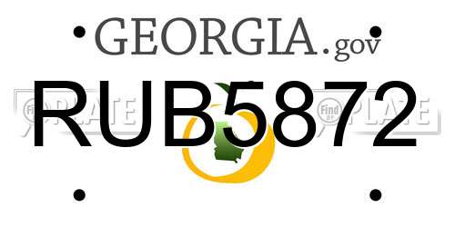 RUB5872 Georgia License Plate