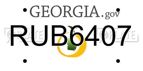 RUB6407 Georgia License Plate