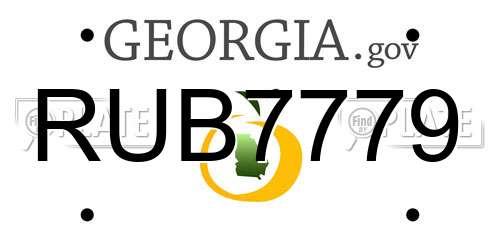 RUB7779 Georgia License Plate