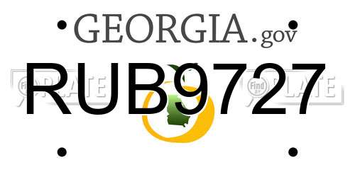 RUB9727 Georgia License Plate