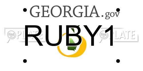RUBY1 Georgia License Plate