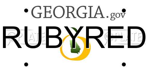 RUBYRED Georgia License Plate