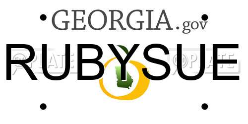 RUBYSUE Georgia License Plate