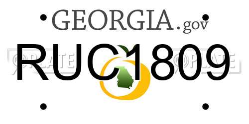 RUC1809 Georgia License Plate