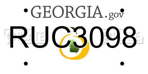 RUC3098 Georgia License Plate
