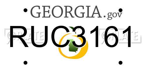 RUC3161 Georgia License Plate