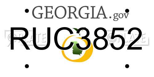 RUC3852 Georgia License Plate