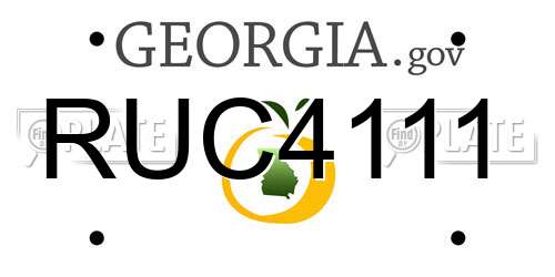 RUC4111 Georgia License Plate