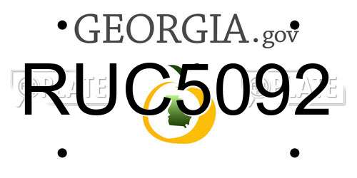 RUC5092 Georgia License Plate