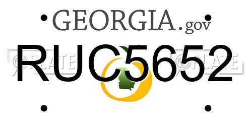 RUC5652 Georgia License Plate