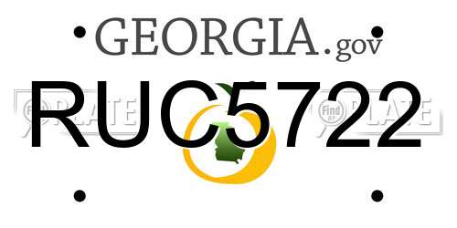 RUC5722 Georgia License Plate