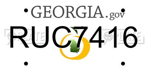 RUC7416 Georgia License Plate