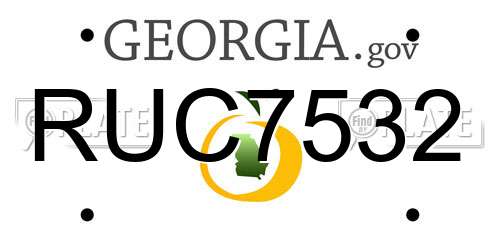 RUC7532 Georgia License Plate