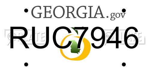 RUC7946 Georgia License Plate