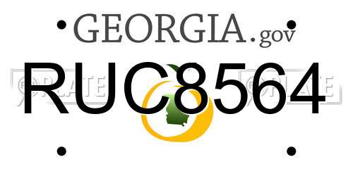 RUC8564 Georgia License Plate