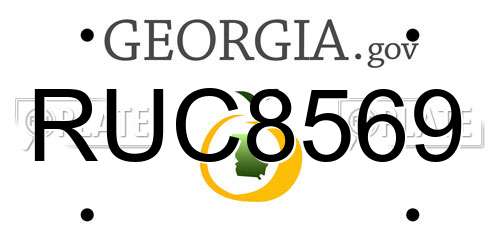 RUC8569 Georgia License Plate