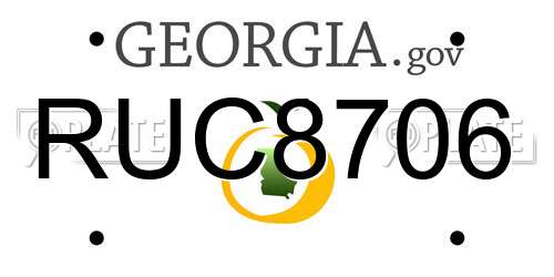 RUC8706 Georgia License Plate