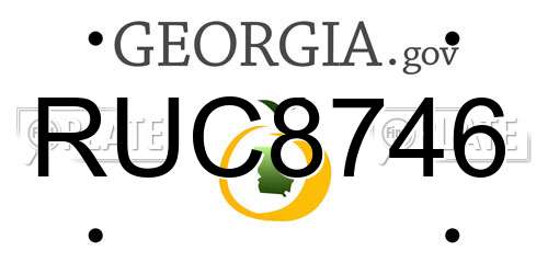 RUC8746 Georgia License Plate