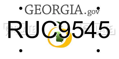 RUC9545 Georgia License Plate